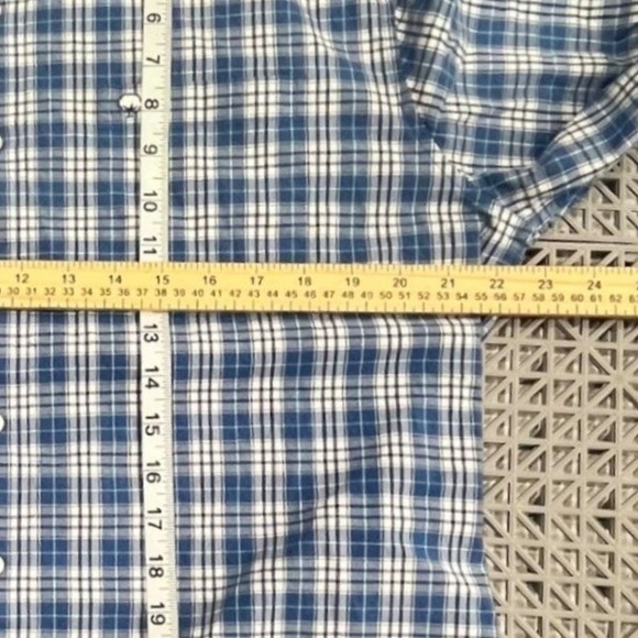 Southern Shirt Mens Large Plaid Button Down Shirt Long Sleeve Blue White Cotton - Picture 9 of 10